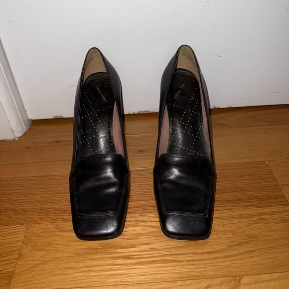 Nine West Black Square Toe Pumps - Picture 1 of 3